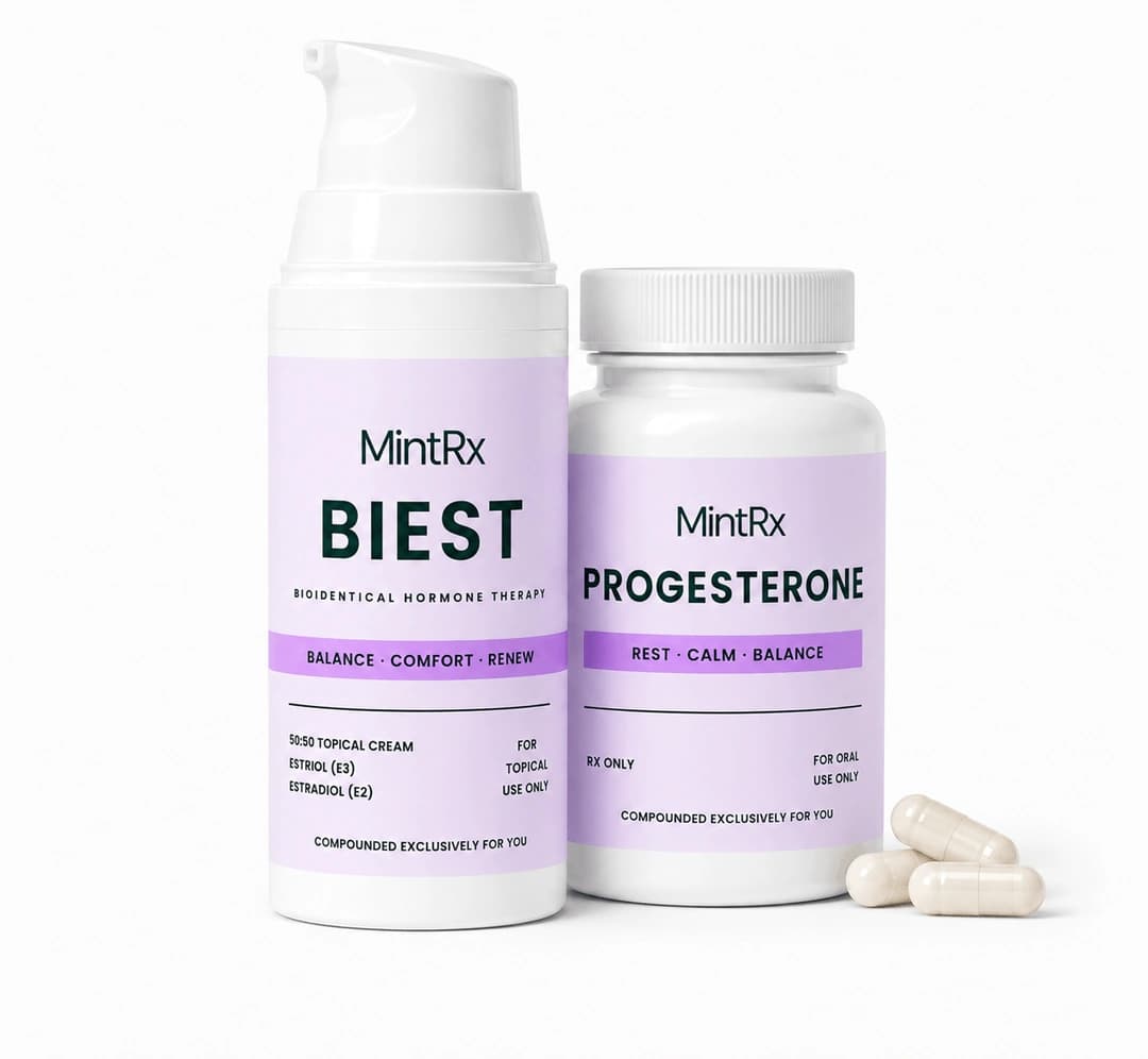 Women's hormone therapy cream and capsules